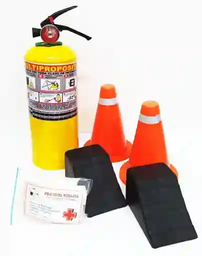 Kit Seguridad Carretera Carro Extintor Conos Taco Emergencia