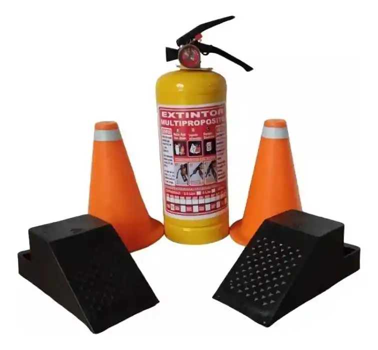 Kit Seguridad Carretera Carro Extintor Conos Taco Emergencia