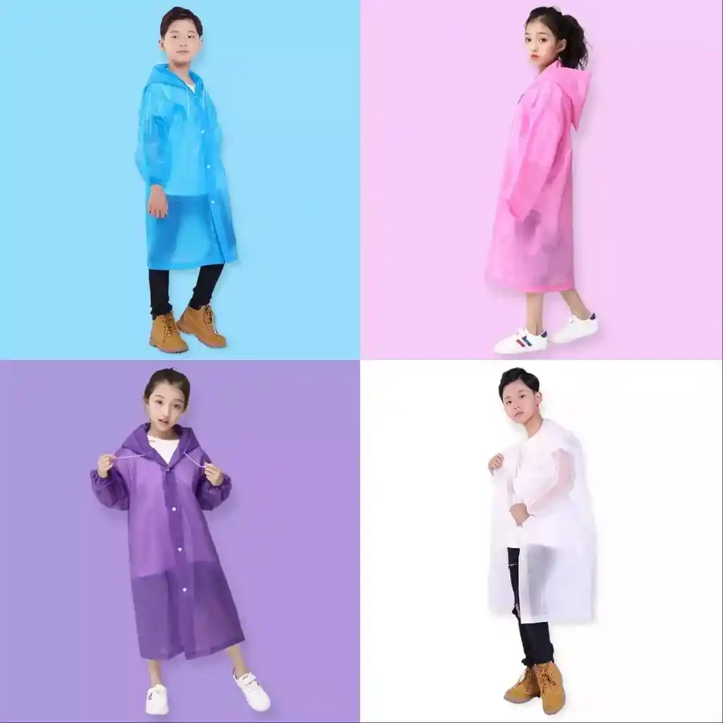 Capa Carpa Lluvia Impermeable Pvc Niños Vestuario Invierno