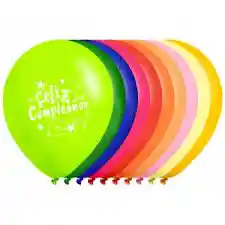 Globo Neon Feliz Cumpleaños R12 X 12 Und