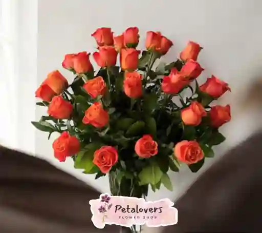 Flores Bouquet San Valentin Rosas Naranjas