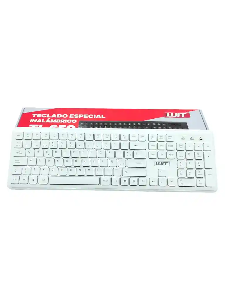 Teclado Especial Inalambrico Plano Ti-650 Blanco Y Negro Wit