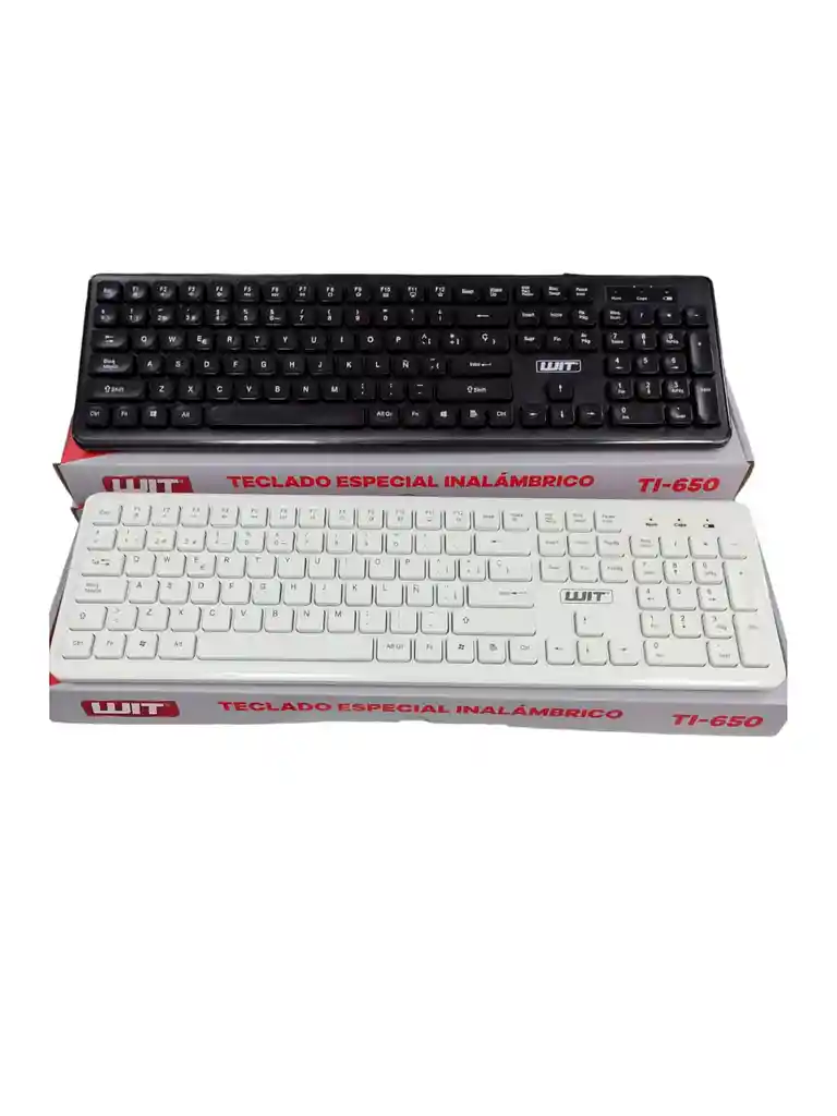 Teclado Especial Inalambrico Plano Ti-650 Blanco Y Negro Wit