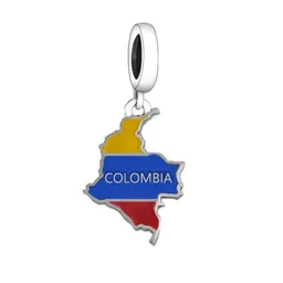 Charm Dije Mapa Colombia Para Pulsera O Cadena En Plata 925