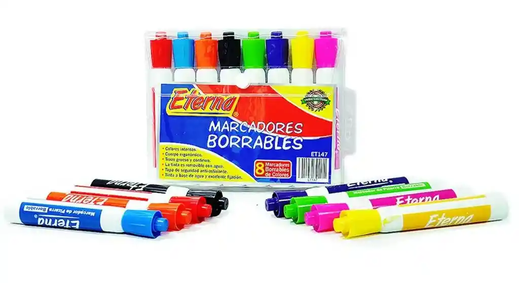 Marcadores Borrables De Colores Eterna X 8