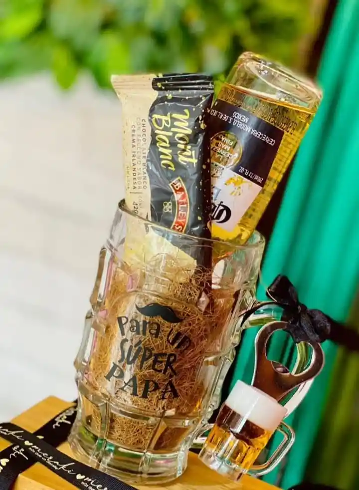 Cervecero Barril De Cristal Con Destapador
