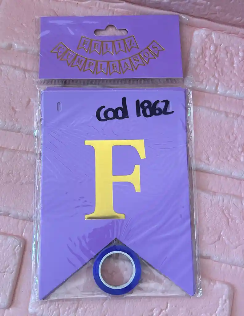 Letrero Feliz Cumpleaños Lila Liso Banderin Feliz Cumpleaños