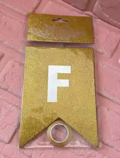 Letrero Feliz Cumpleaños Dorado Escarchado Banderin Feliz Cumpleaños