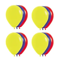 12 Globos Colombia R12 Amarilo Azul Y Rojo
