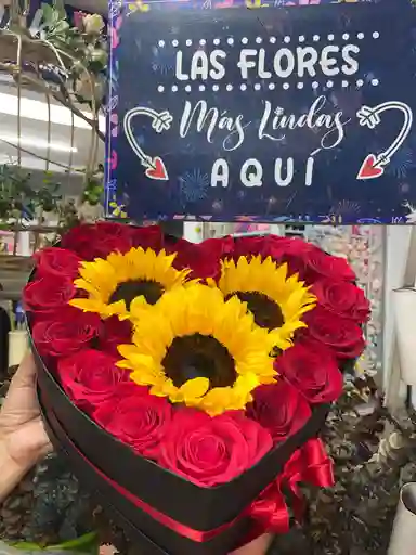 Corazon Rosas Y Girasoles #01