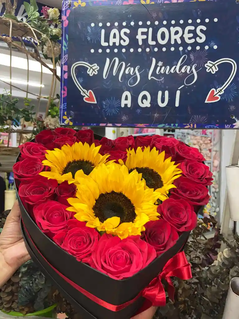 Corazon Rosas Y Girasoles #01