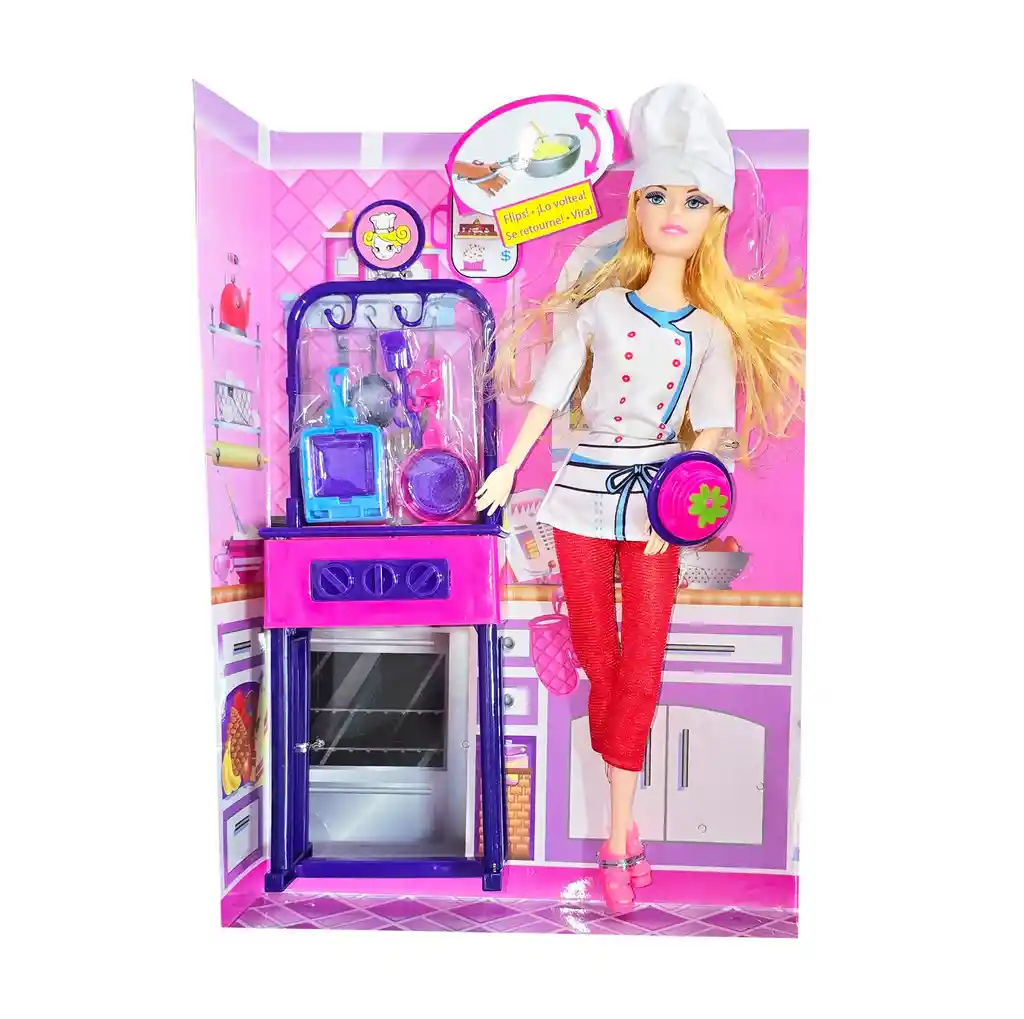 Muñeca Chef Cocina Juguete Sonido Accesorios Niñas Infantil