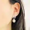 Aretes Caracol De Plata Y Perla Plana