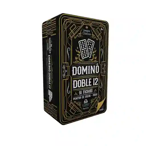 Juego De Mesa Domino Doble 12 En Lata Para Familia Niños