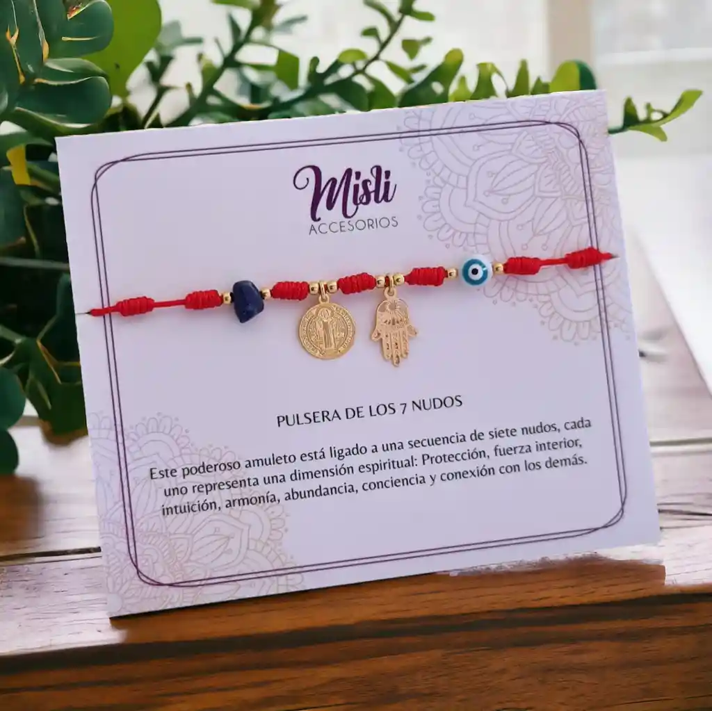 Pulseras De Protección Hilo Rojo De Los 7 Nudos Con Amuletos