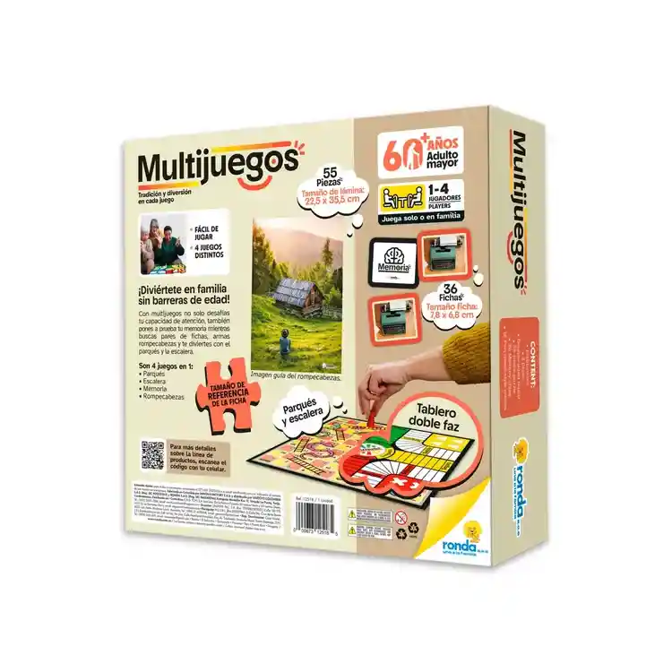 Juego De Mesa Multijuegos 4 En 1 Para Adultos Mayores