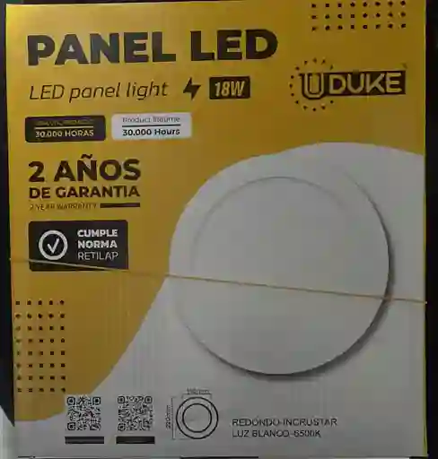 Panel Led Redondo 18w Incrustar Luz Blanca