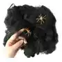Telaraña En Algodón Negra Halloween + 1 Arañas Pequeñas