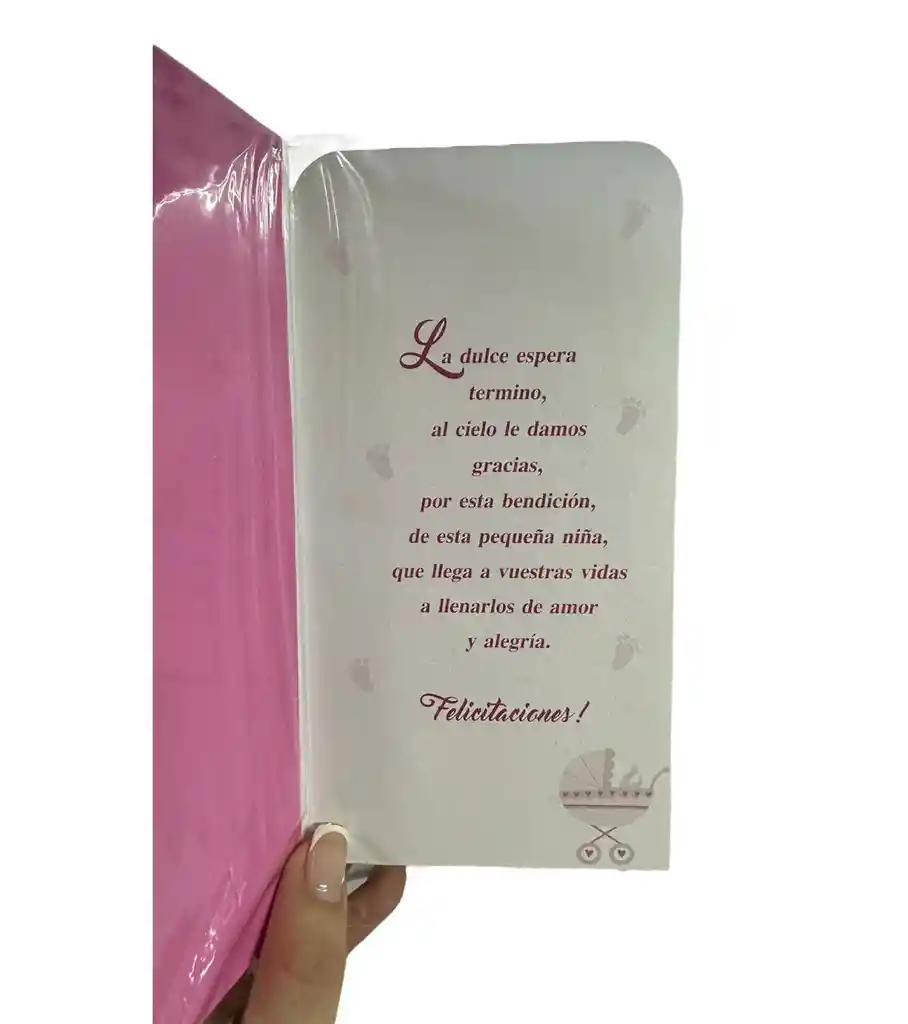 Tarjeta Regalo Mensaje Y Lluvia De Sobrs Baby Shower Niña Colmodernas - 17cm X 10cm