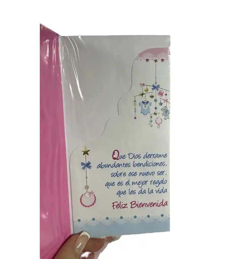 Tarjeta Regalo Mensaje Y Lluvia De Sobrs Baby Shower Niña Colmodernas - 17cm X 10cm