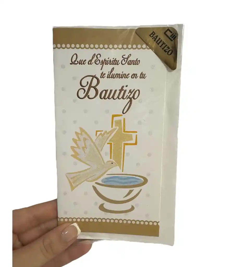 Tarjeta Regalo Mensaje Y Lluvia De Sobres Bautizo Colmodernas D 17cmx10cm