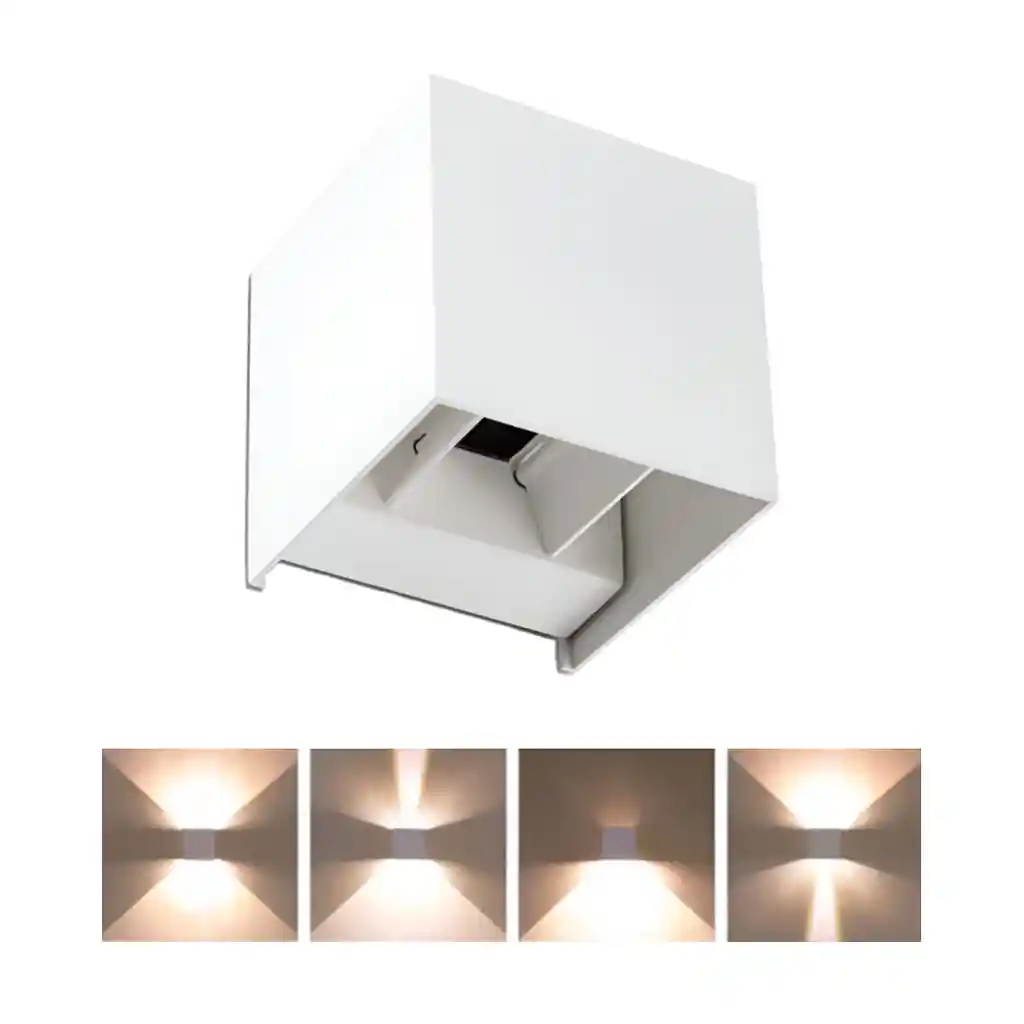 Aplique Led Cubo 6w Blanco 3000k (luz Calida)