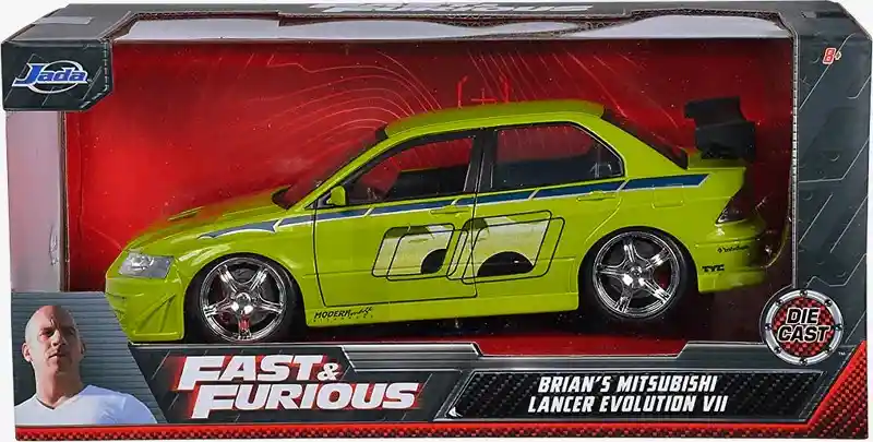 Carro Coleccionable Fast Furious Brians Mitsubishi Lancer Evolution Vii 2002