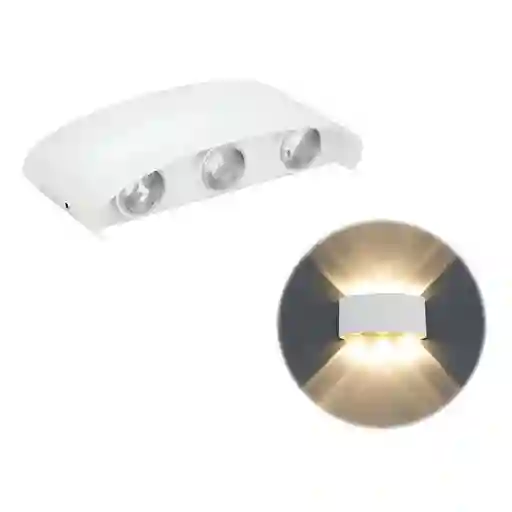 Aplique Led Up Down 6w Blanco (luz Calida)