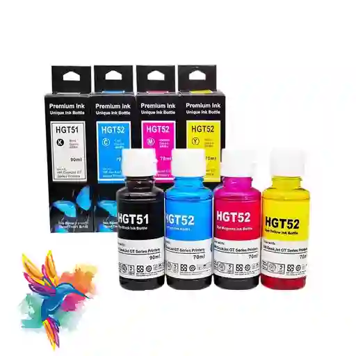 Tintas Gt53 Gt52 Hp Genéricas Para Impresora Ink Tank 100 300 400 415 Gt5800 Gt5810 Gt5820, Kit X 4