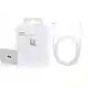 Adaptador Apple Usb C De 20 W Blanco + Cable Iphone 2 Metros Tipo C Carga Rapida Lightning 1:1