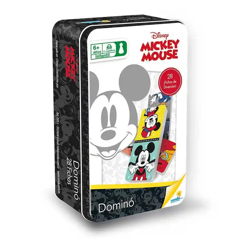 Juego De Mesa Domino Mickey Mouse En Lata Familia Niños