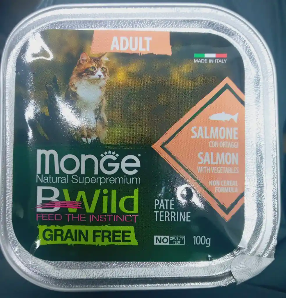 Pate Sin Granos Con Salmón Monge Bwild 100g