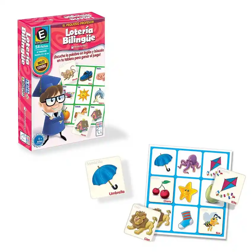 Juego De Mesa Educativo Lotería Bilingüe Para Niños Niñas