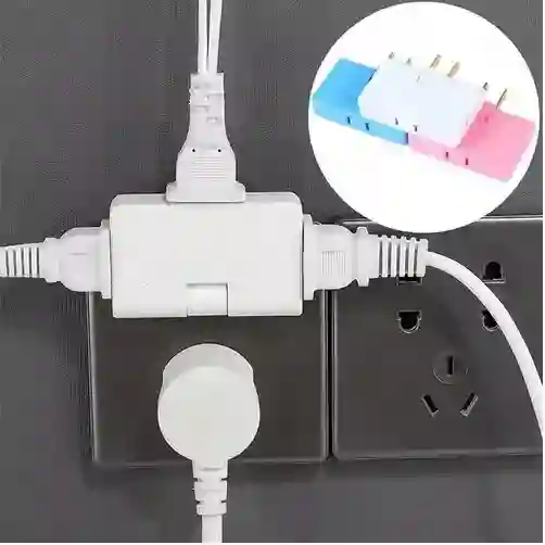Adaptador De Toma Corriente 3 Salidas Giratorio 180 Grados