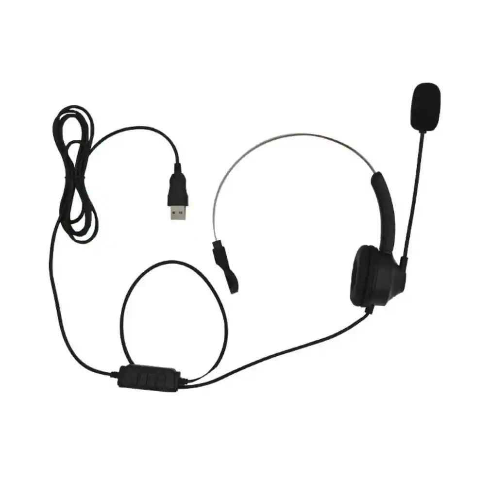 Diadema Usb 2.0 Monoaural Con Mute / Diadema Usb Monoaural