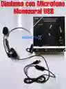 Diadema Usb 2.0 Monoaural Con Mute / Diadema Usb Monoaural