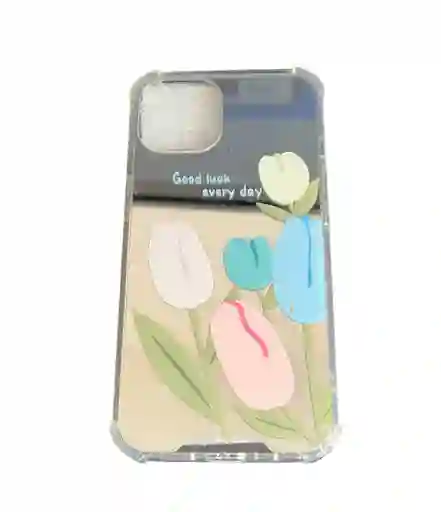 Funda Case Para Iphone 13 Efecto Espejo Flores