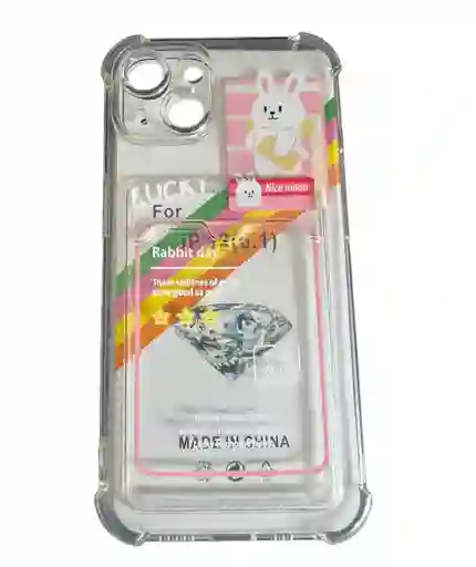 Funda Case Para Iphone 13 Conejito Con Porta Tarjeta