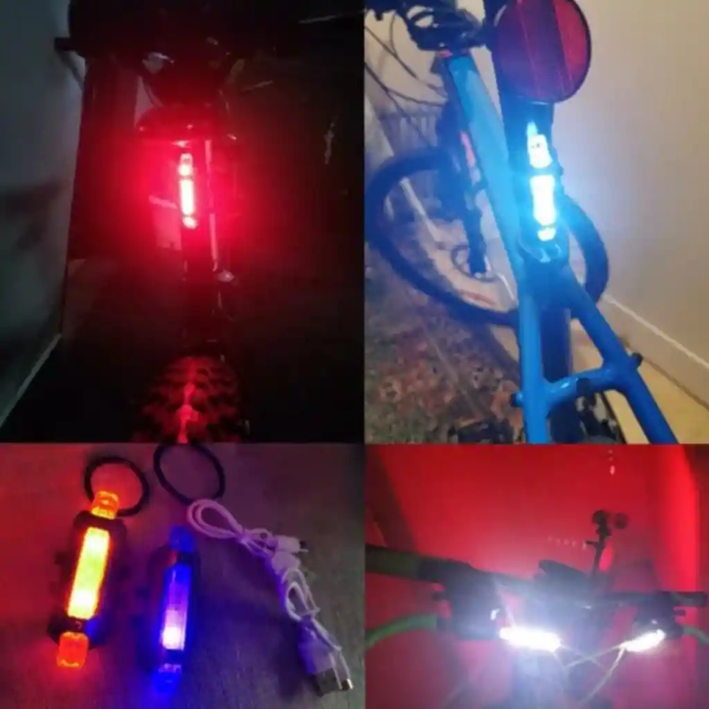 2 Luces De Bicicleta Stop Recargable Usb 4 Modos Impermeable