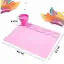 Tapete Pintura Arte Manualidades Para Niños Con 10 Pinceles Color Rosado