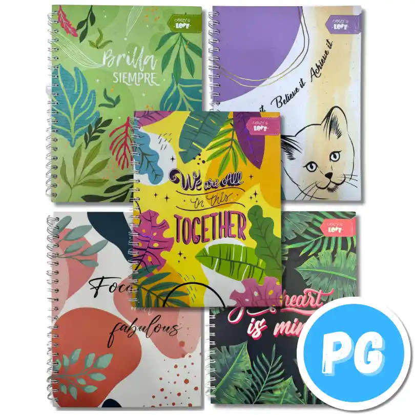 Agenda Crazy Love Argollada Grande 105 7 Materias Cuadros - Se Envia Un Motivo Aleatorio