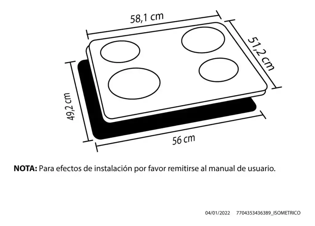 Estufa Empotrable De Inducción Macis 60 220v Color Negro