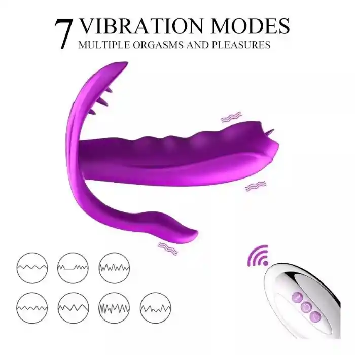 Vibrador Succionador Vaginal Tipo Panty 3 En 1 Estimulador Lengua