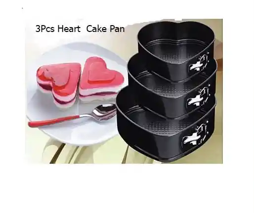 Set X3 Moldes Tortas En Forma De Corazón