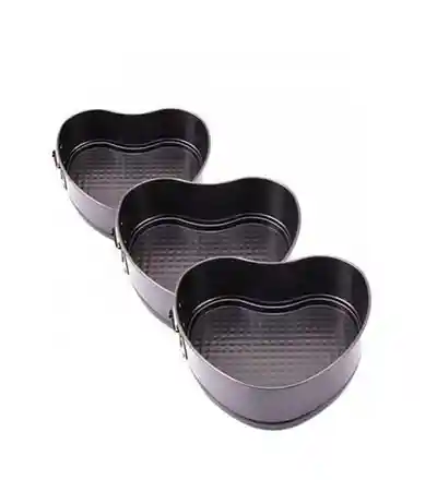 Set X3 Moldes Tortas En Forma De Corazón