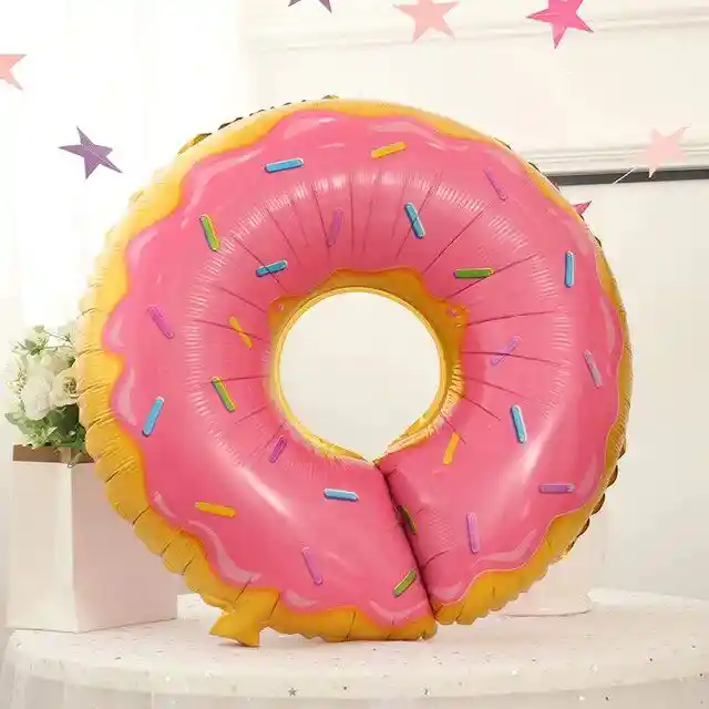 Globo Metalizado Donut Rosado Sin Inflar