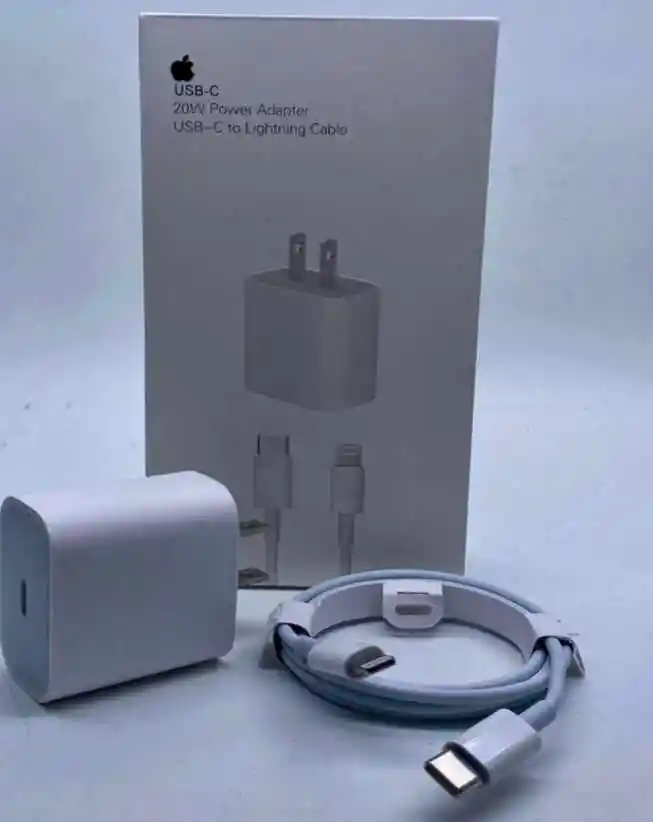 Cargador Iphone 20w Tipo C + Cable Iphone Tipo C Carga Rapida