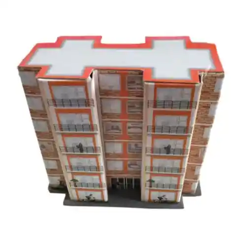 Edificio De 2 Torres Para Maqueta