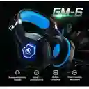 Auricular Diadema Microfono Gamers Original Ps4 Xbox Gm-6 Color Azul