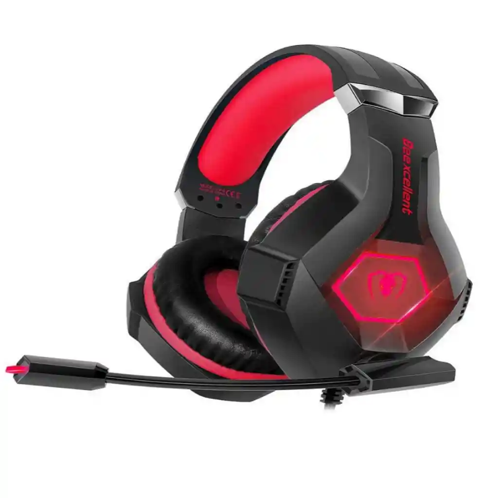 Auricular Diadema Microfono Gamers Original Ps4 Xbox Gm-6 Color Rojo